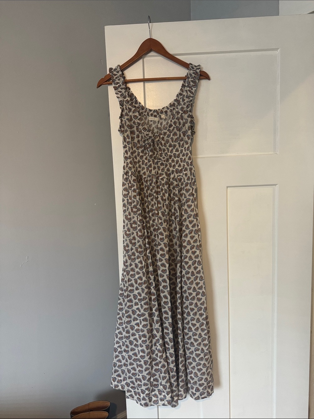 Doen Cream Maxi Dress with Brown Floral Print
